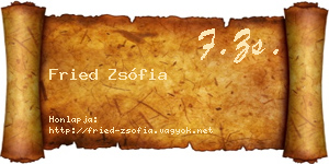 Fried Zsófia névjegykártya